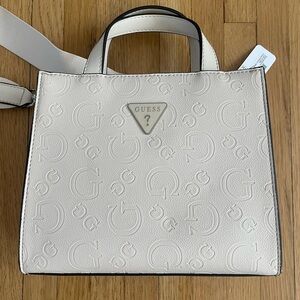 🤍 Guess Gridley Mini Textured ‘G’ Print Crossbody Bag - Stone 👝